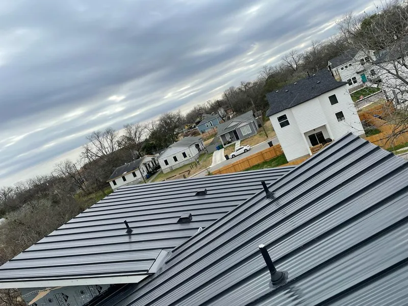 Standing seam metal roof panels with vents for Skylight Repair in Gulf Park Estates